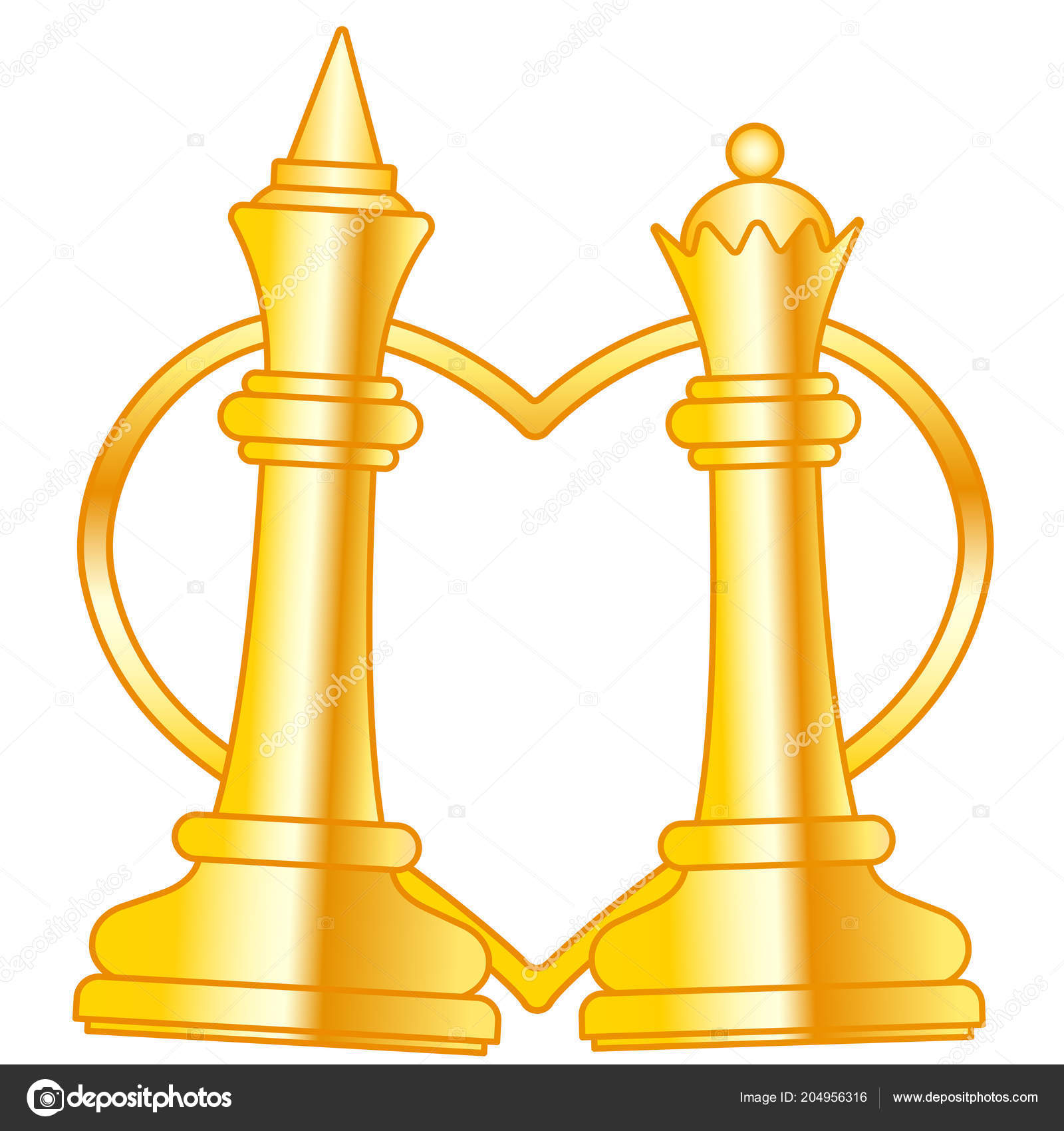 Ilustração Das Peças Abstratas Rei Rainha Xadrez Ouro imagem vetorial de  AlexanderZam© 204956316